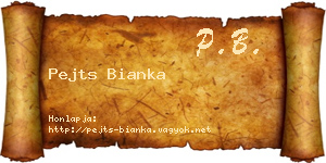 Pejts Bianka névjegykártya